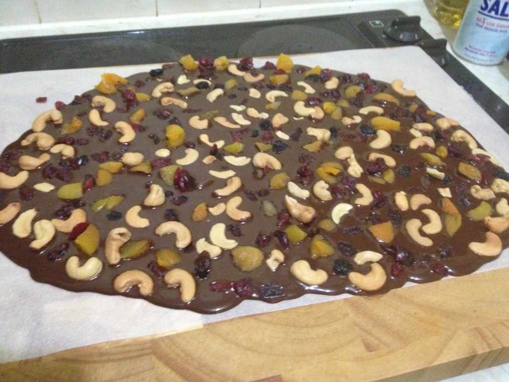 Chocolate bark cooling