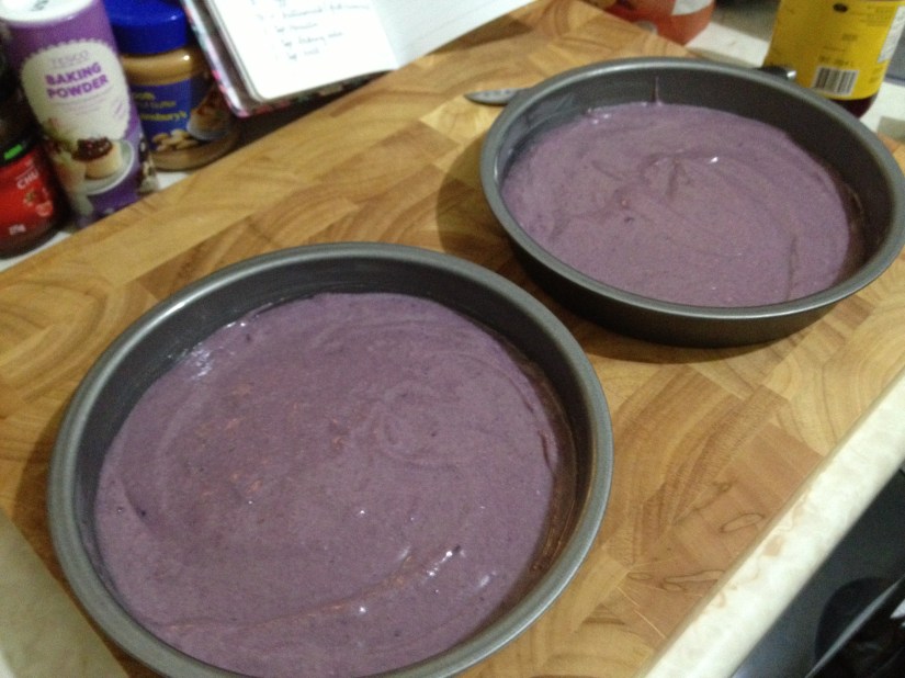 purple yam cake batter