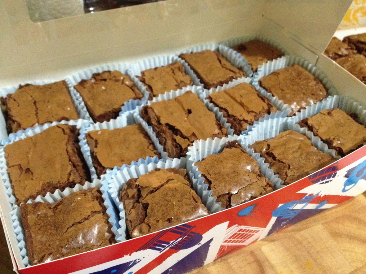 Coffee and walnut brownies