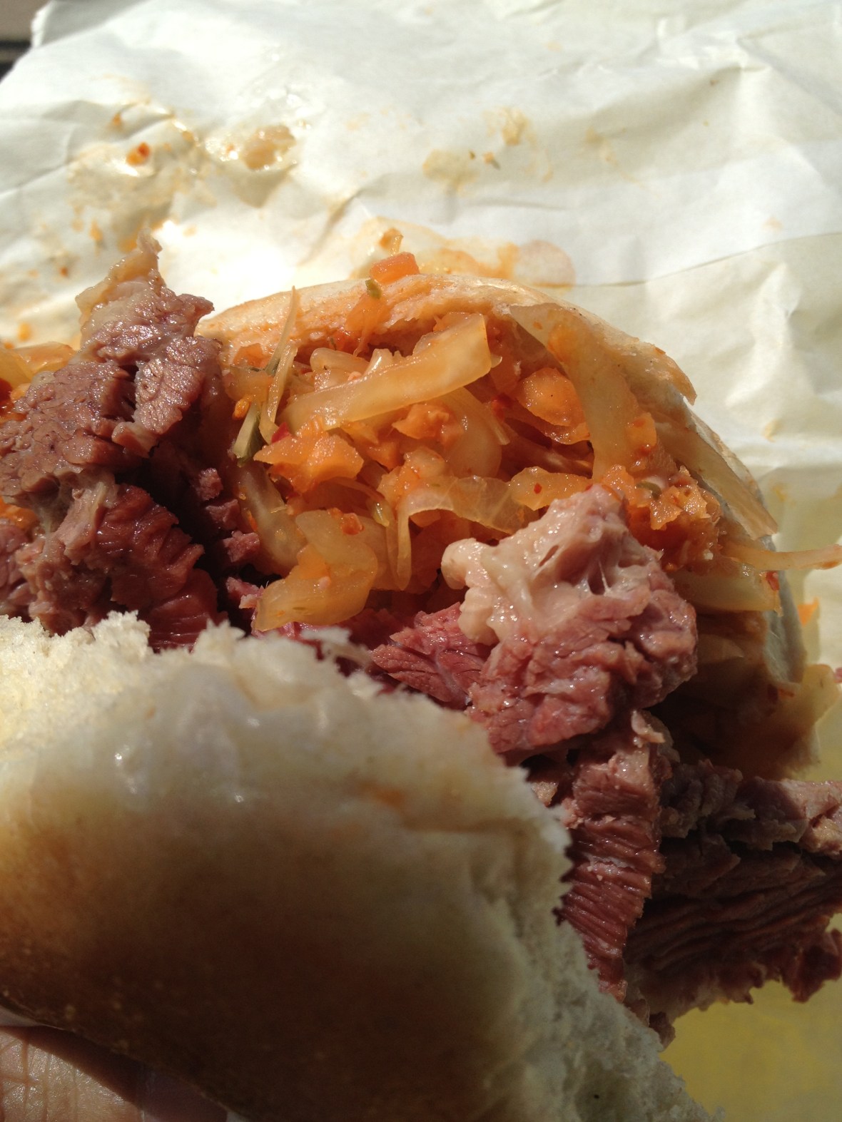 Salt Beef and Kimchi