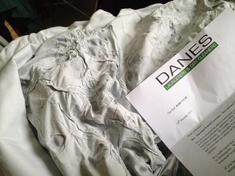 Curtains ruined by Danes