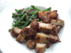 Green beans and chilli pork
