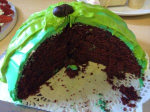 Inside the watermelon cake