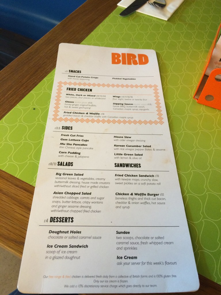 Bird menu