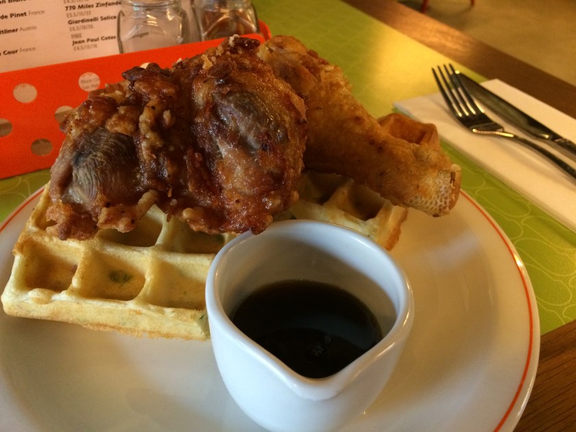 Bird chicken and waffles