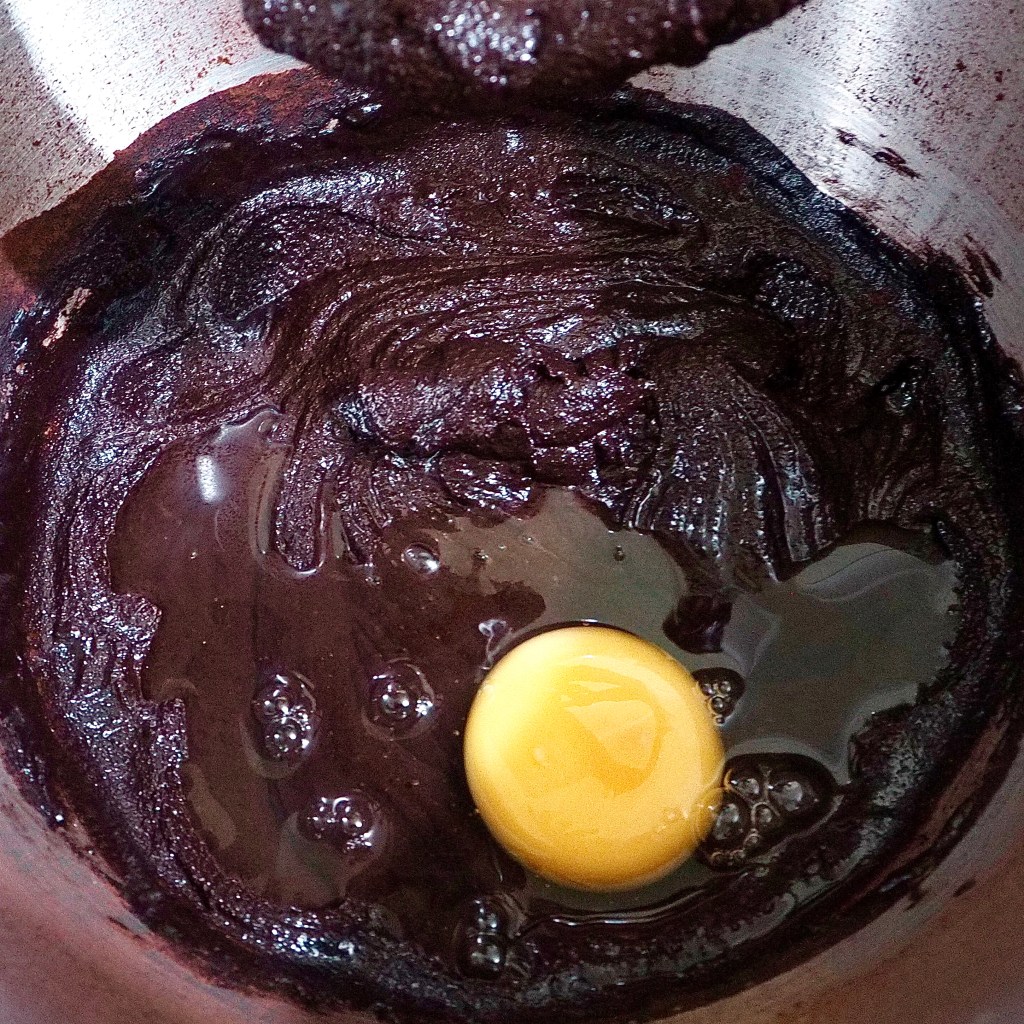 Chocolate and egg mix