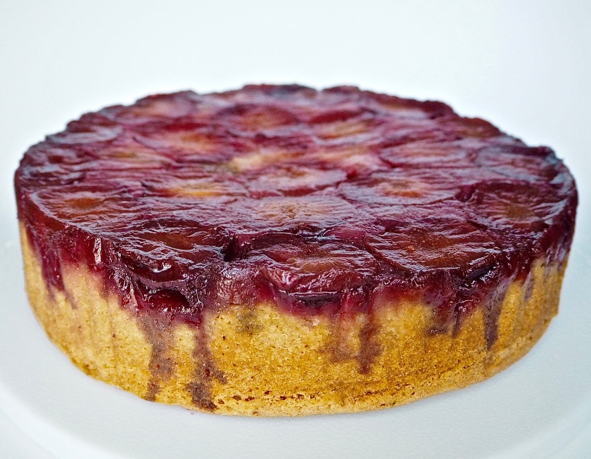 Upside down plum cake